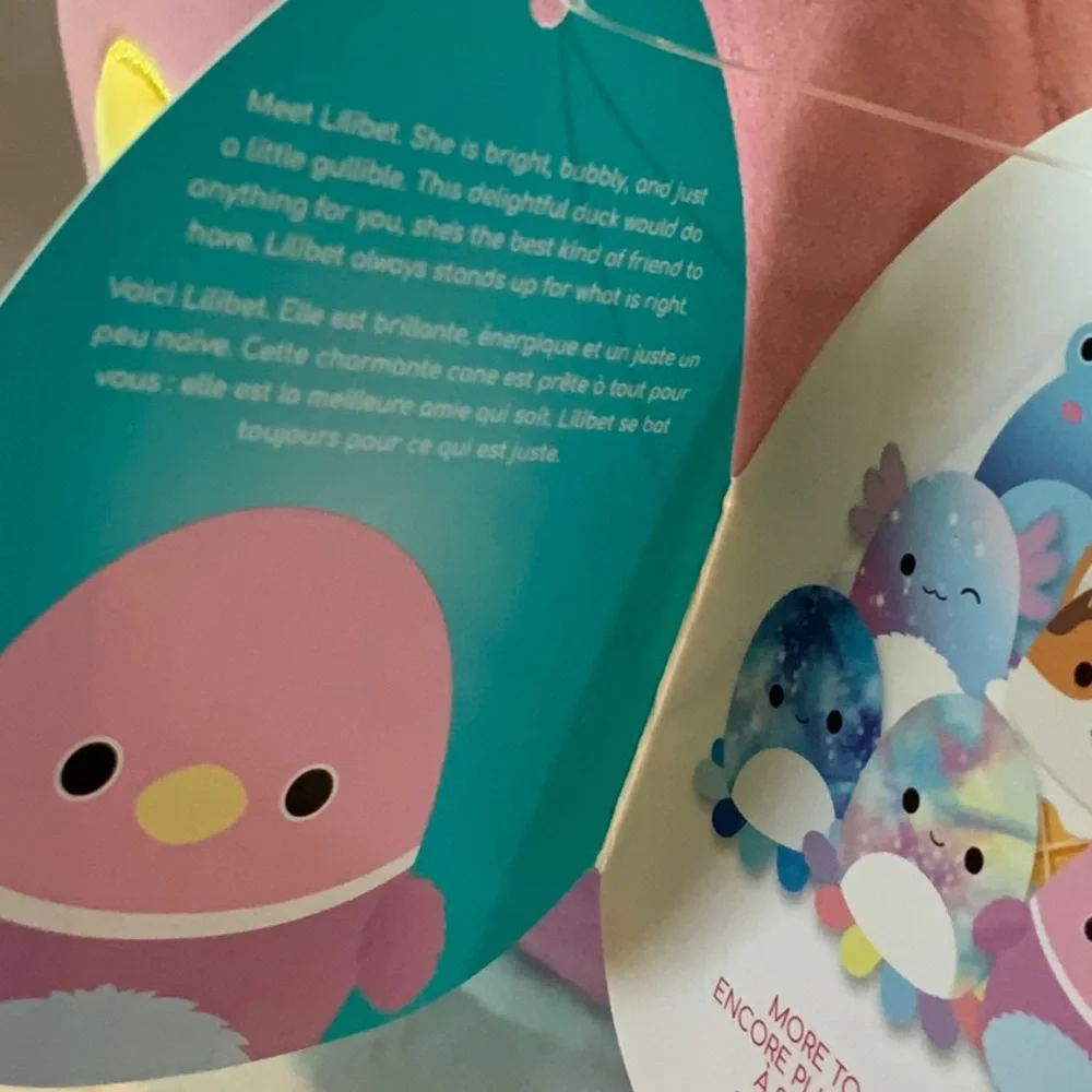 Squishmallows Lilibet 8” Duck Pink Blue NWT Easter Basket Boxlunch Pastel